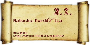 Matuska Kordélia névjegykártya